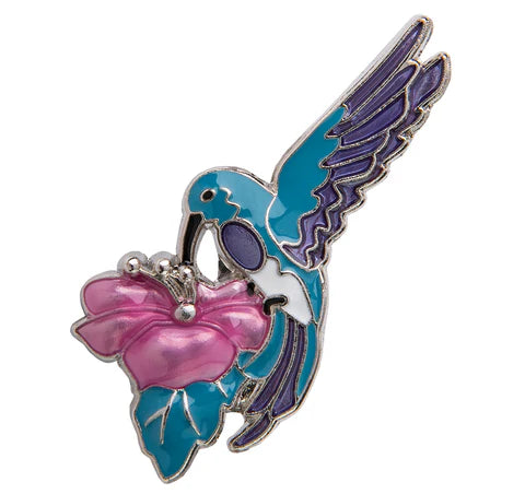 Pink & Blue Hummingbird Key Ring