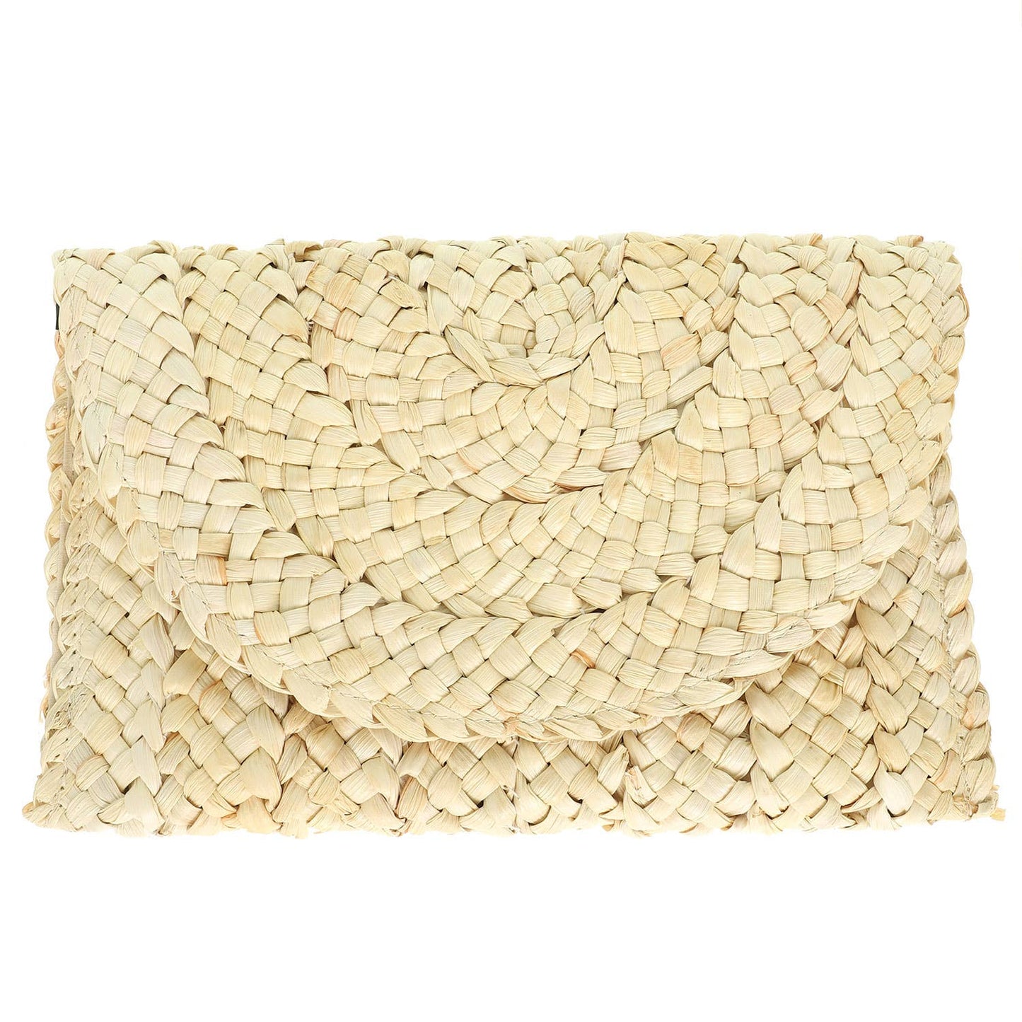 Straw Woven Raffia Clutch Handbag in Ivory