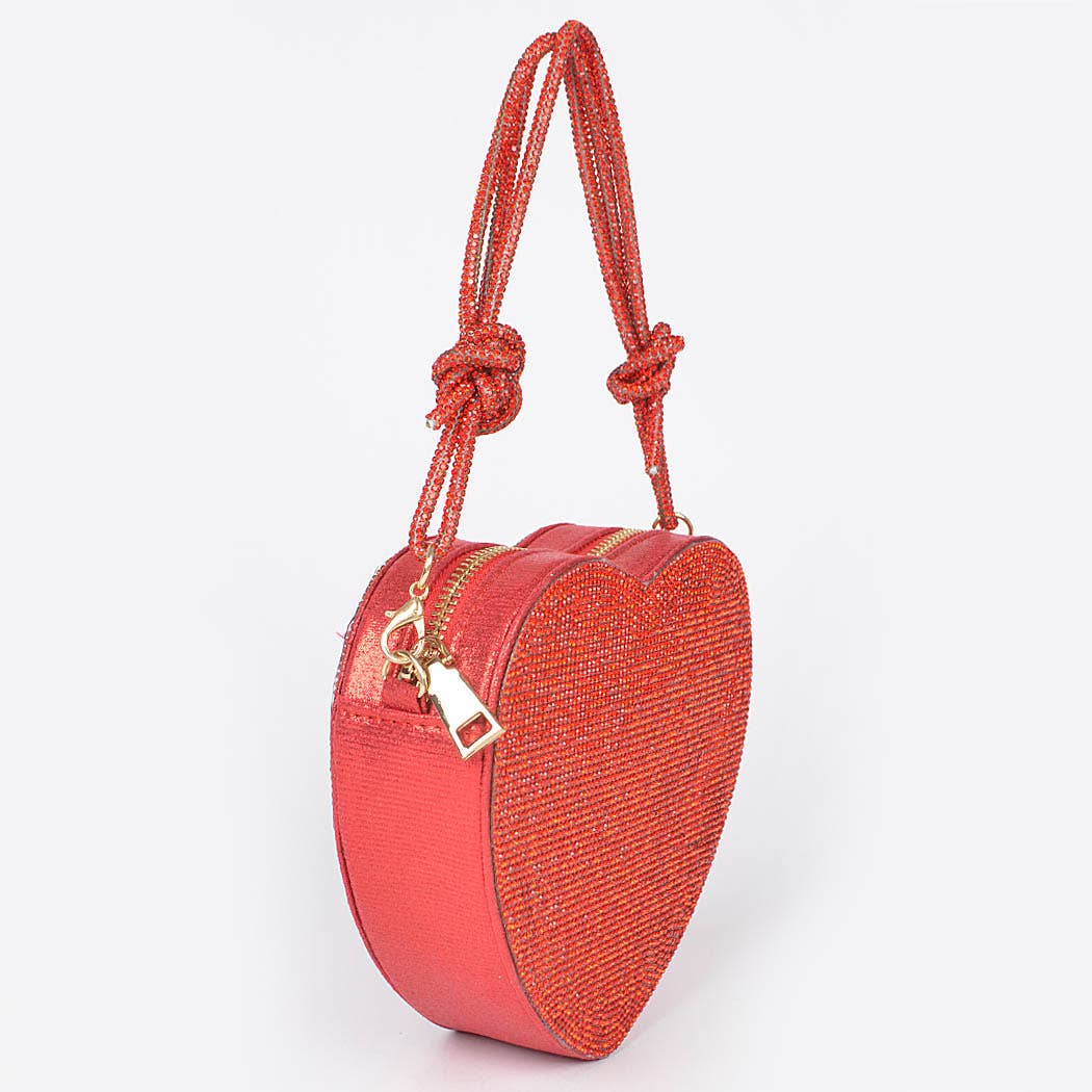 Rhinestone Heart Shape Clutch