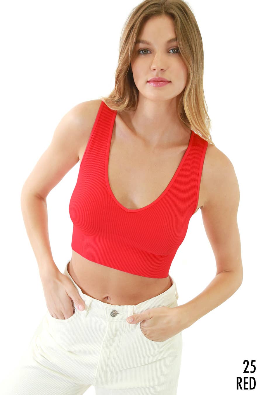 Plunge V-Neck Crop Top