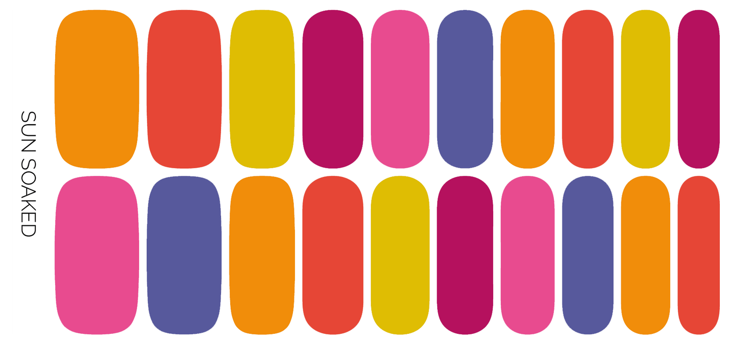 Sun Soaked | Bold & Bright Summer Solid Color Nail Wrap Set