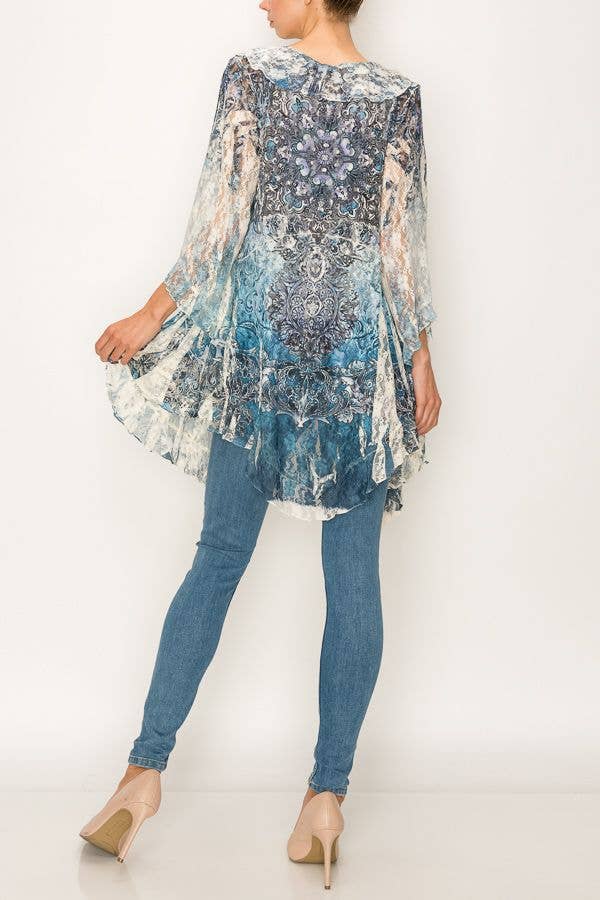 All Lace Cardigan With Ruffles