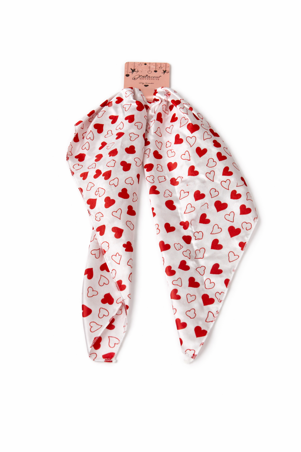 Multiuse Heart Print Satin Scarf