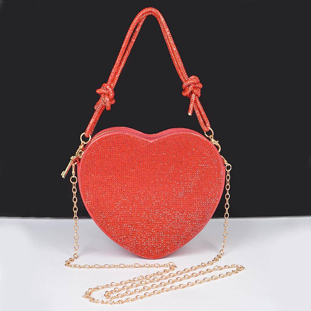 Rhinestone Heart Shape Clutch