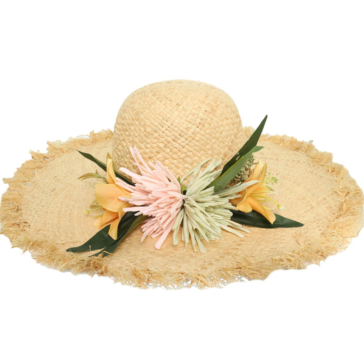 Fashion Raphia Sun Hat with Flower
