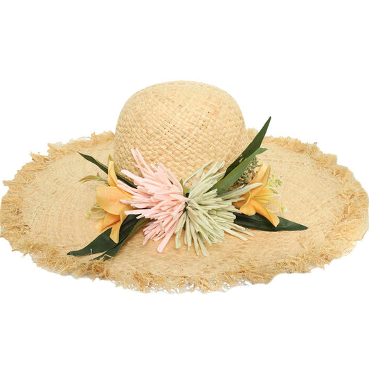 Fashion Raphia Sun Hat with Flower