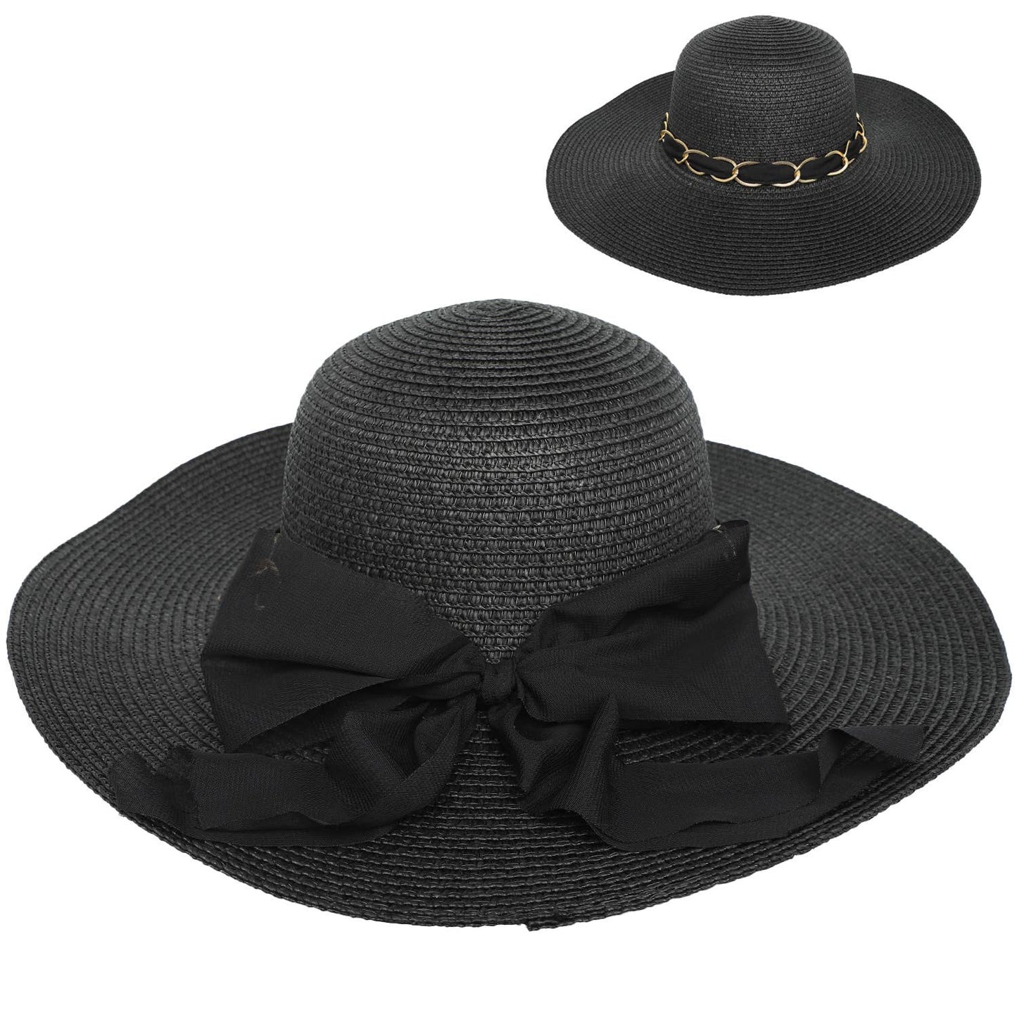 Black Coast Sheer Bow Sun Hat