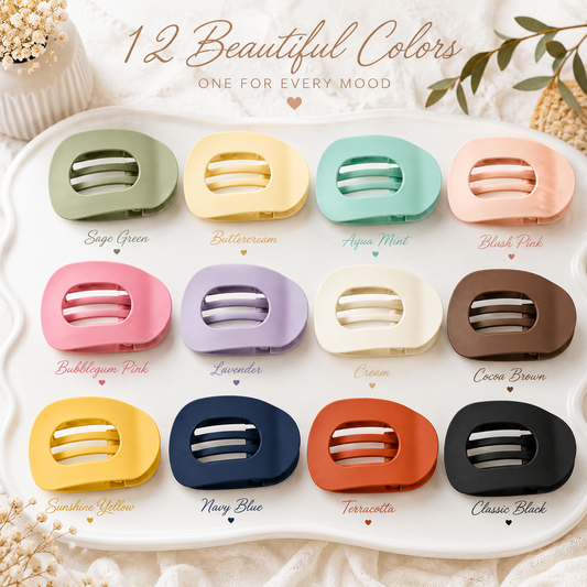 Matte Oval Shape Flat Hair Claw
