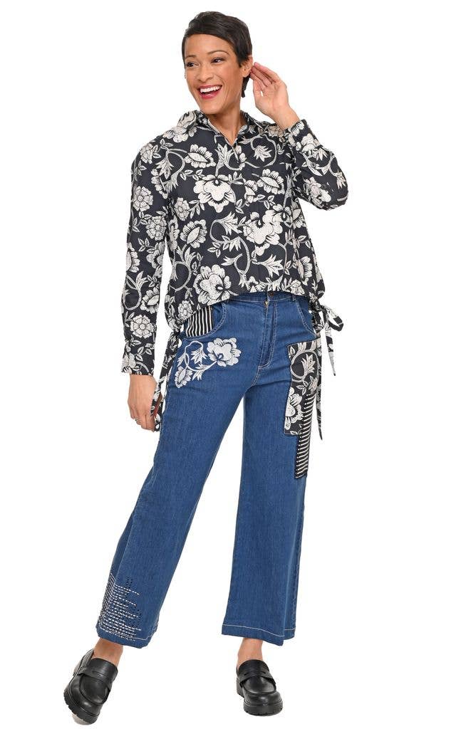 Wylie Denim Pant with Harvest Floral