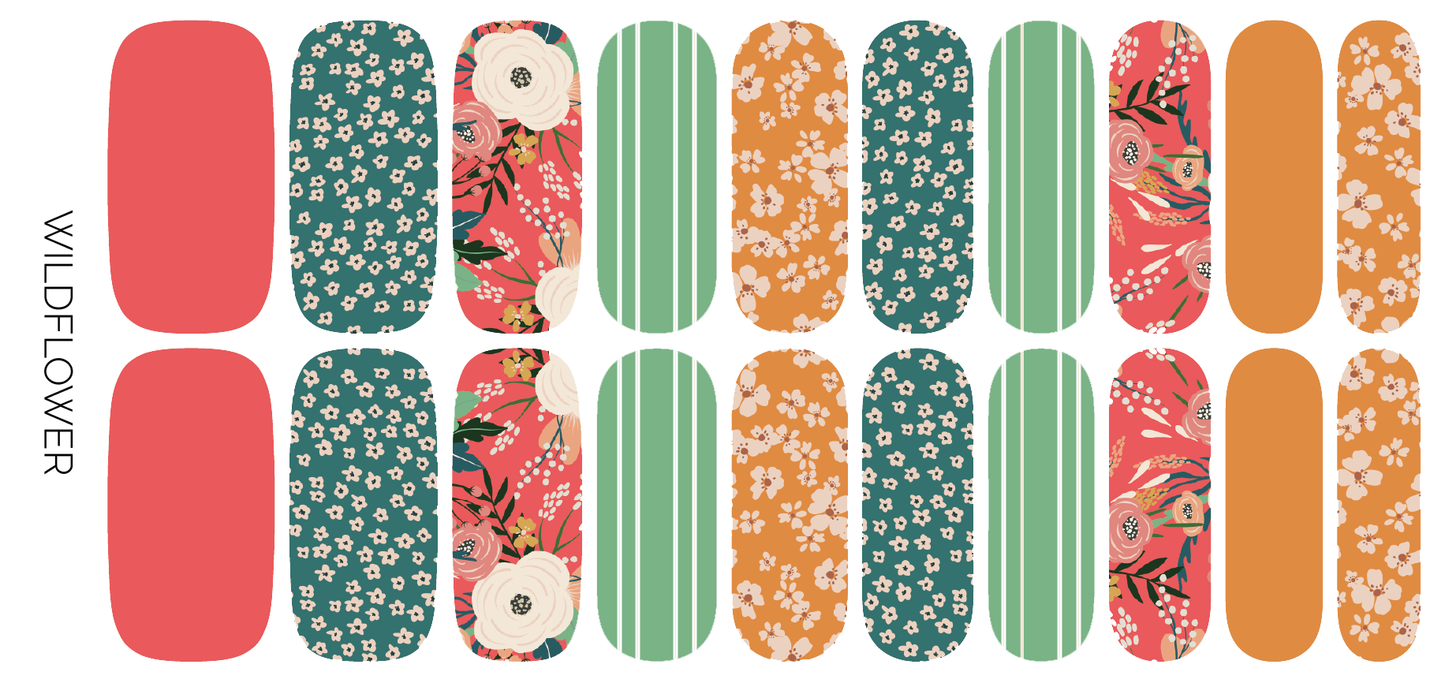 Wildflower | Colorful Summer Florals Nail Wrap Set