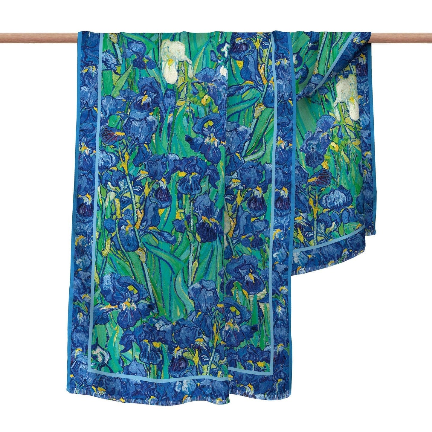 Van Gogh Irises Silk Blend Shawl – Lightweight Dressy Wrap
