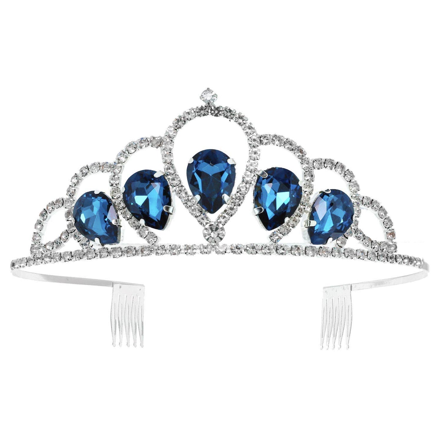 Teardrop Crystal Rhinestone Princess Comb Tiara