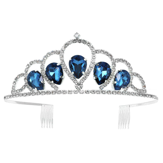 Teardrop Crystal Rhinestone Princess Comb Tiara