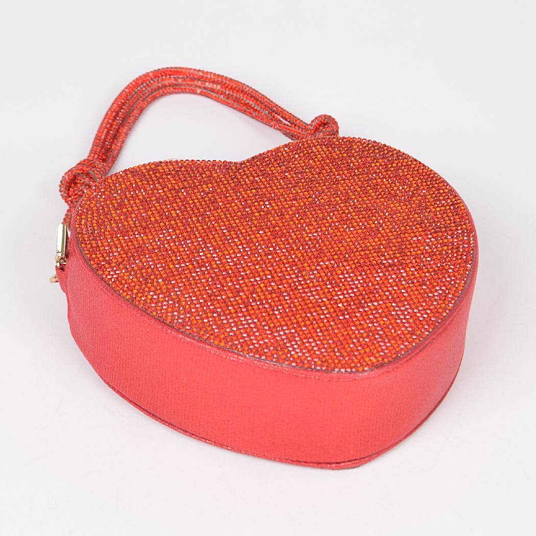 Rhinestone Heart Shape Clutch