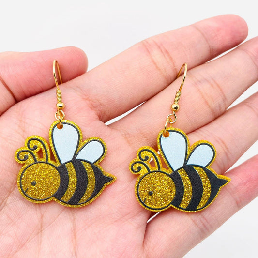 Bumble Bee Dangle Earrings
