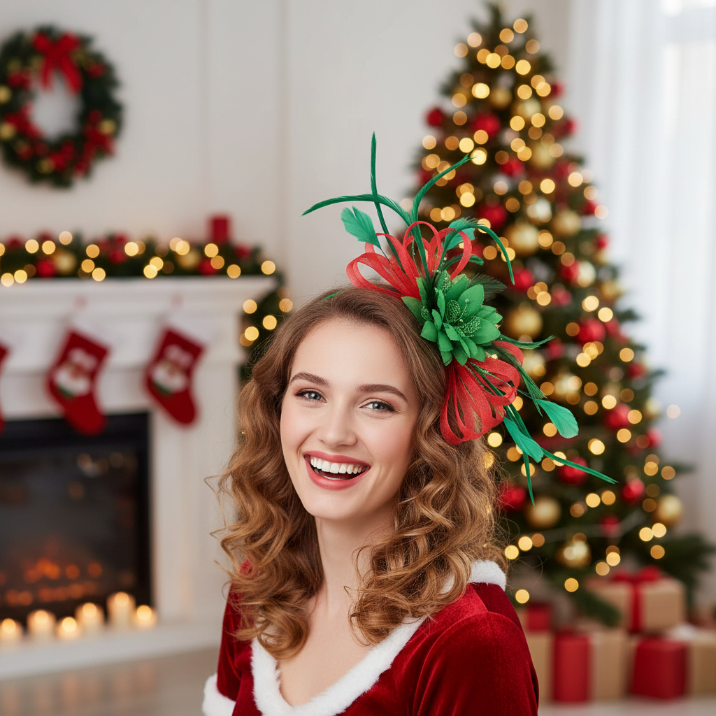 Holly Berry Bloom Fascinator