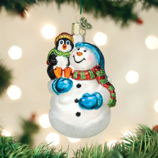 Snowman With Penguin Pal Ornament