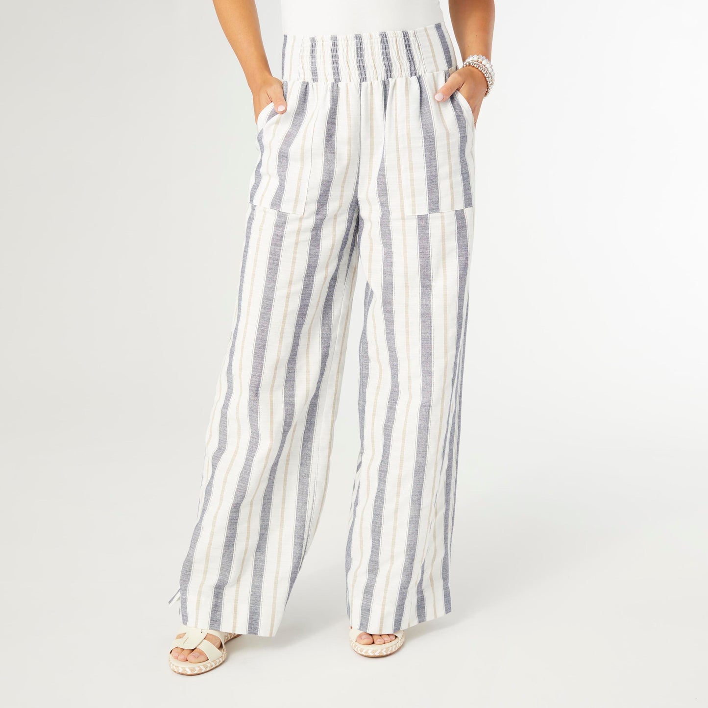 Vinca Wide Leg Striped Pant