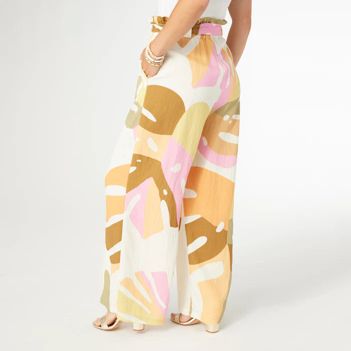 Lyla Printed Flowy Pant with Tie Waist