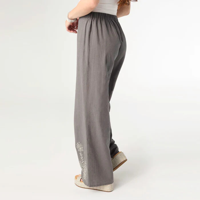 Ava Pant with Floral Embroidery