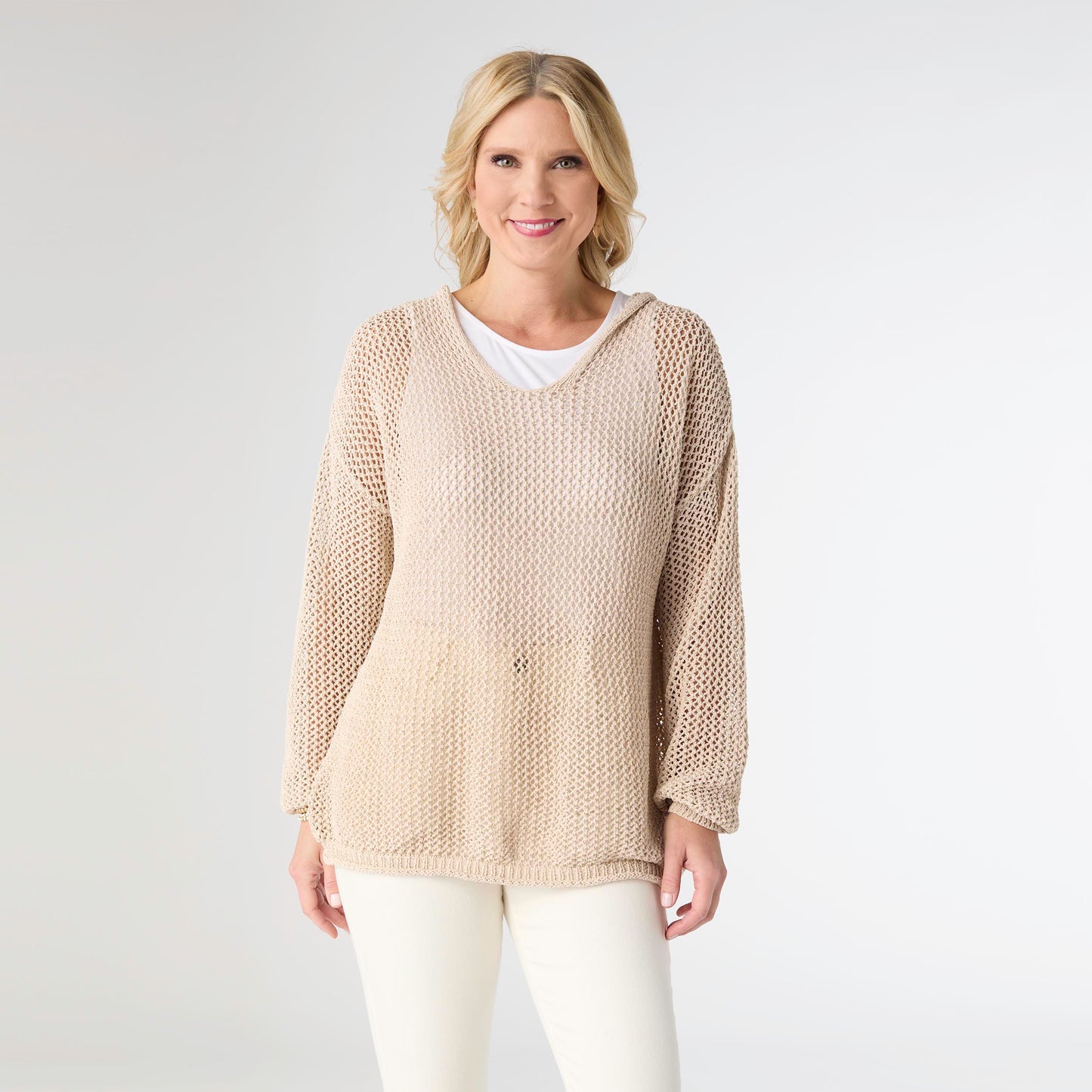 Celandine Open Weave Hooded Sweater