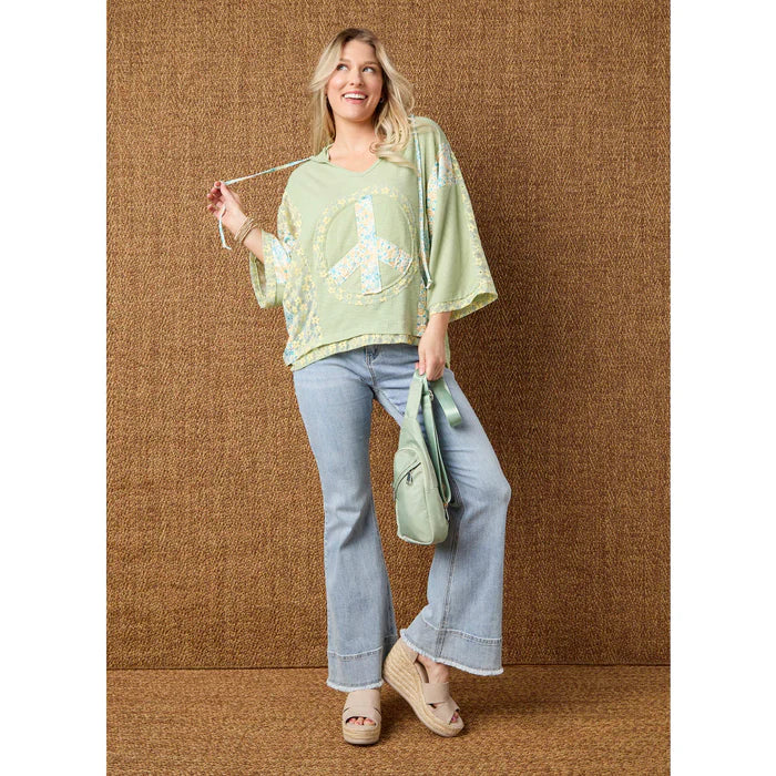 Jenni Peace Sign Hooded Top