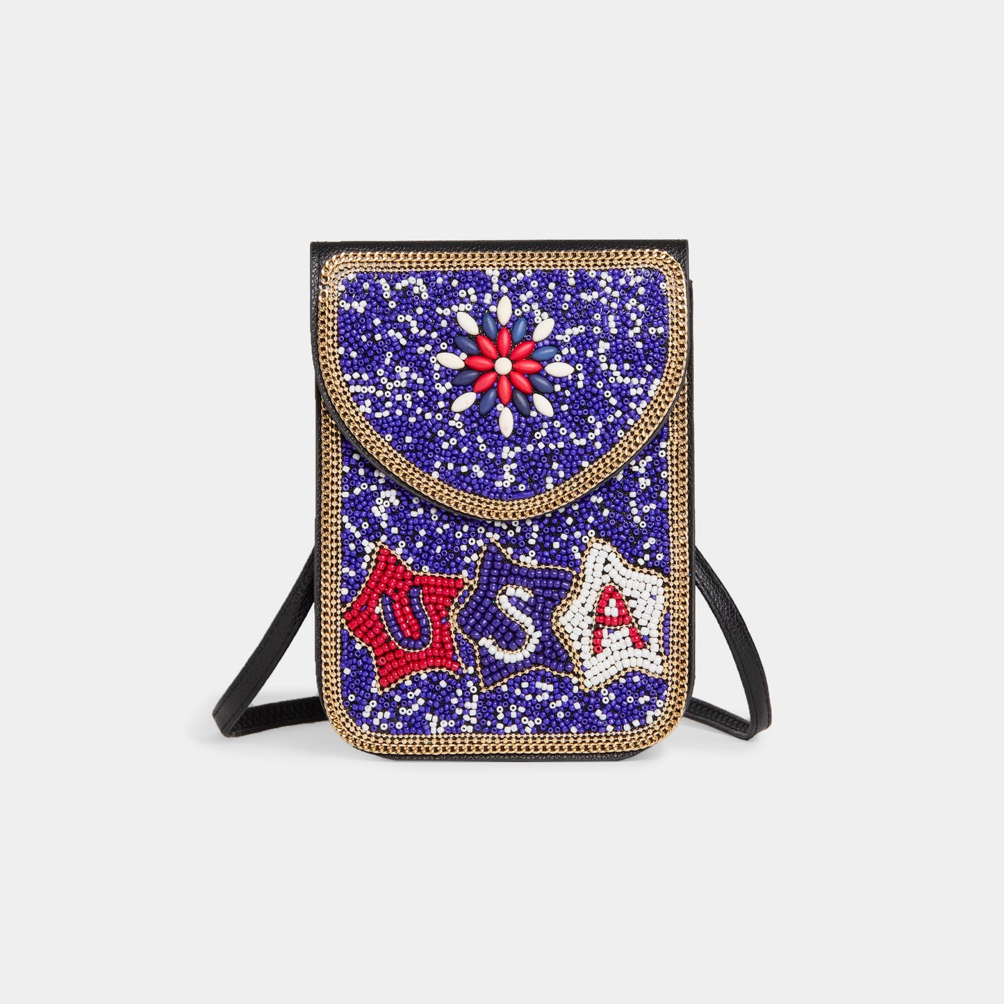 Artisan Beaded Americana Crossbody - USA