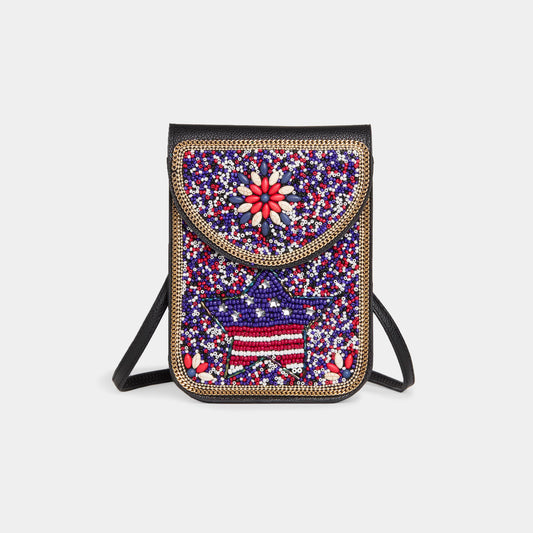 Artisan Beaded Americana Crossbody - USA Star