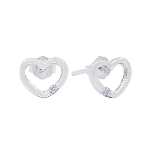 CZ Dabity Hollow Heart Stud Earrings