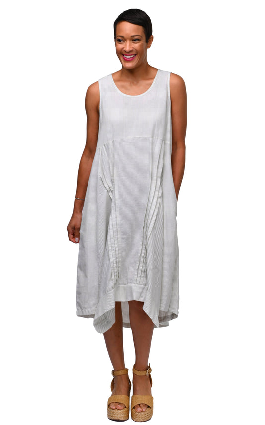 Lennon Dress in Sage Stripe