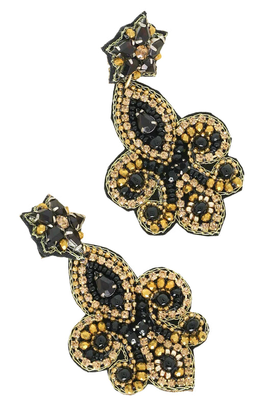 Fleur Beaded Mardi Gras Earrings