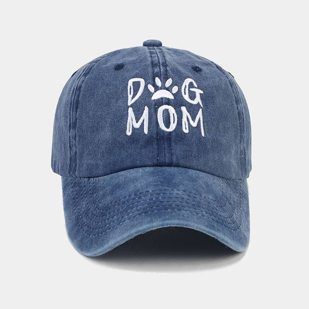 Dog Mom Vintage Washed Embroidered Baseball Cap