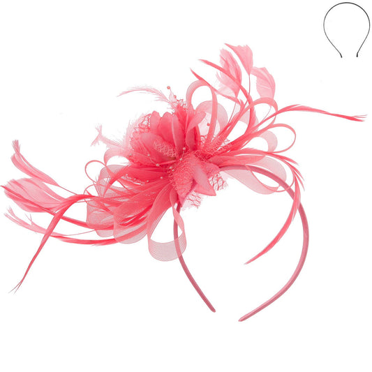 Coral Blossom Elegance Fascinator