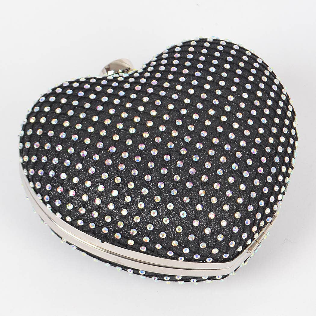 Heart Rhinestone Clutch