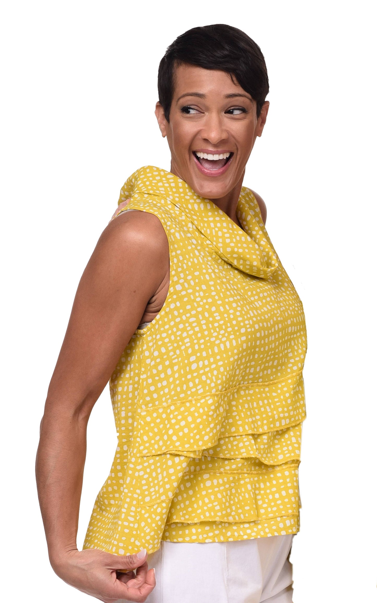 Leilani Top in Goldfish Dots