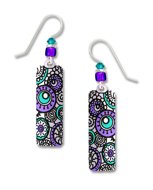 Lavender Whimsical Circle Etch Earrings