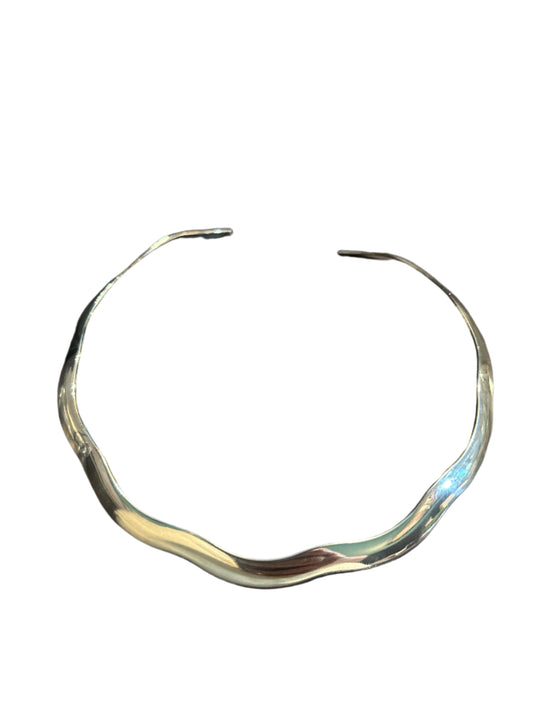 Silver Scalloped Silver Slider Necklace