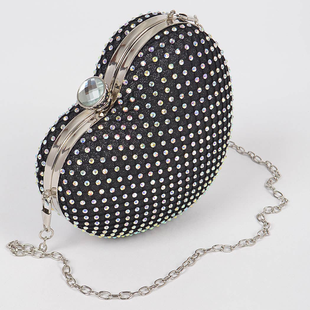 Heart Rhinestone Clutch