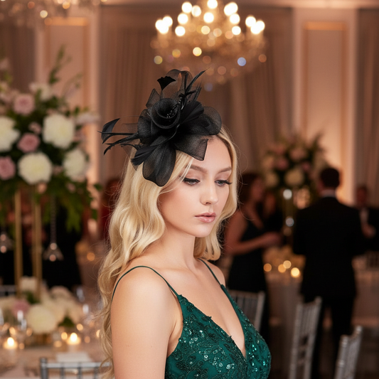 Black Orchid Fascinator