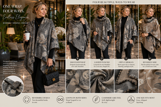Garden Reversible Short Loop Wrap/Shawl