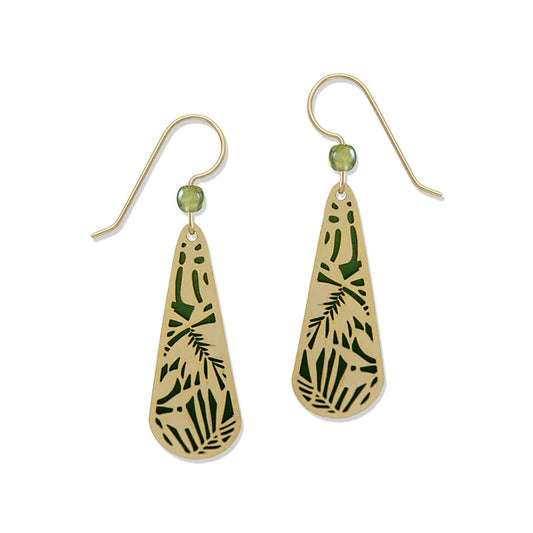 Palm Leaf in GP over Greens Earrings