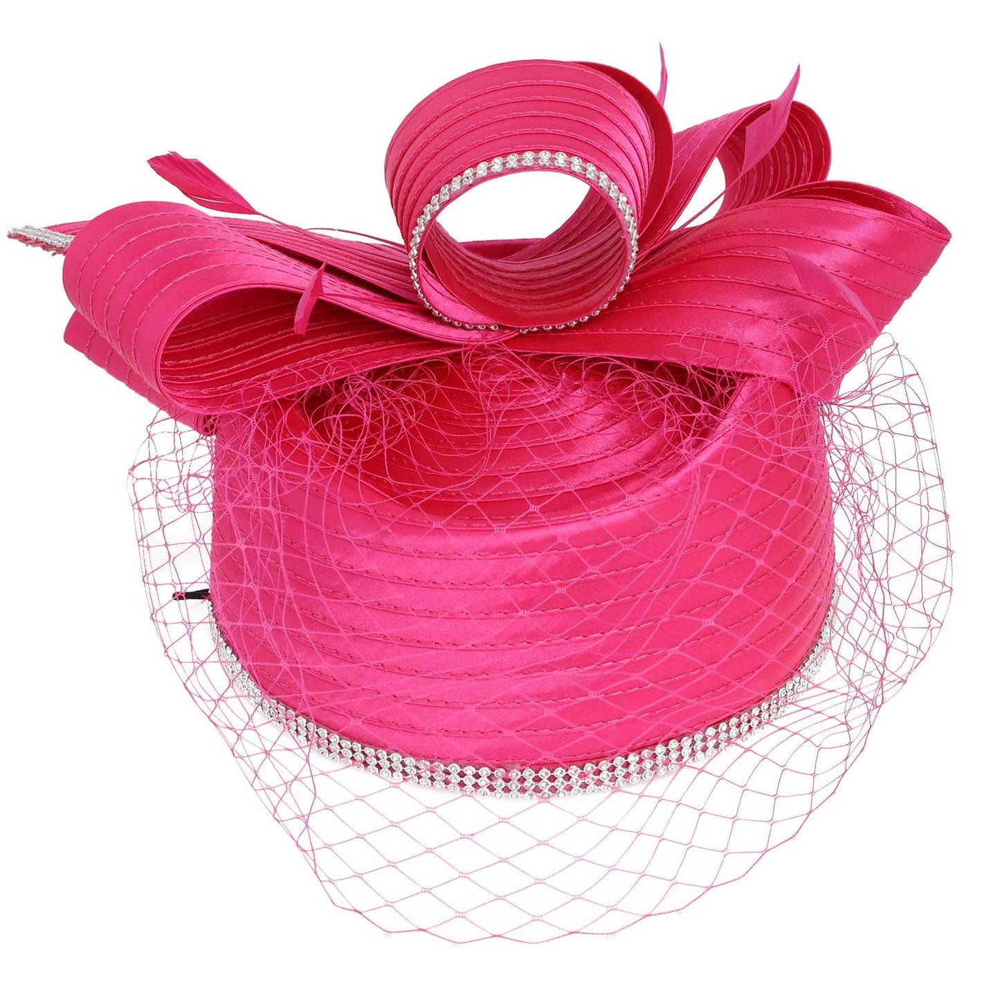 Ribbon Metallic Dressy Netted Pill Box Braid Hat