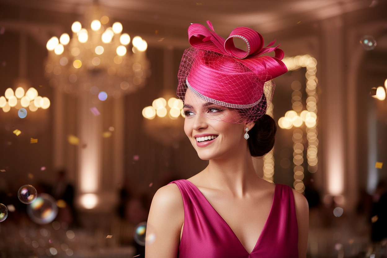 Ribbon Metallic Dressy Netted Pill Box Braid Hat