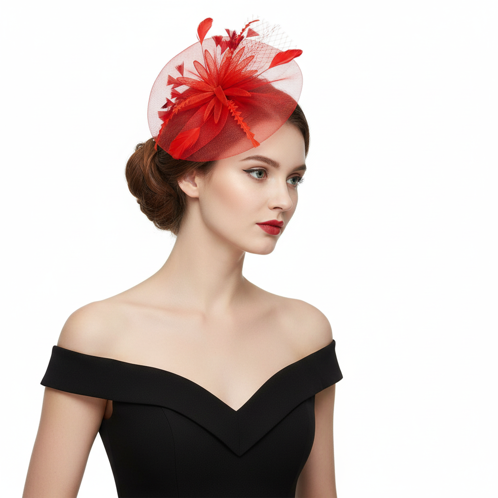 Scarlet Bloom Fascinator