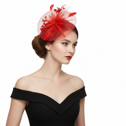 Scarlet Bloom Fascinator
