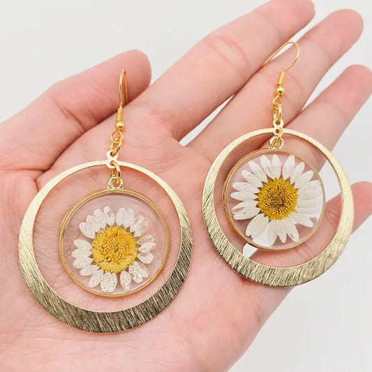 Daisy Pendant Bohemian Style Earrings
