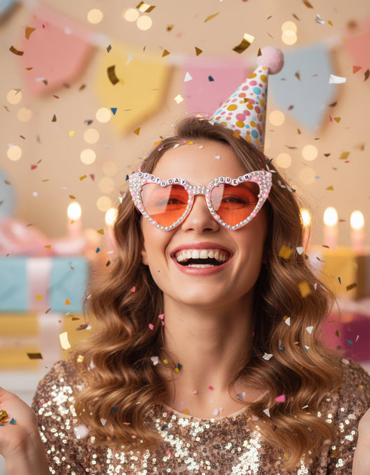 "Birthday Queen" Beaded Fashion Glasses