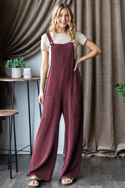 Sleeveless Solid Urban Ribbed Jumpsuit