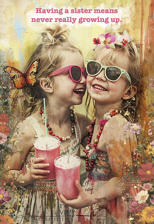 Sister Birthday Card: Never Really Growing Up | Lighthearted Birthday Greeting Card