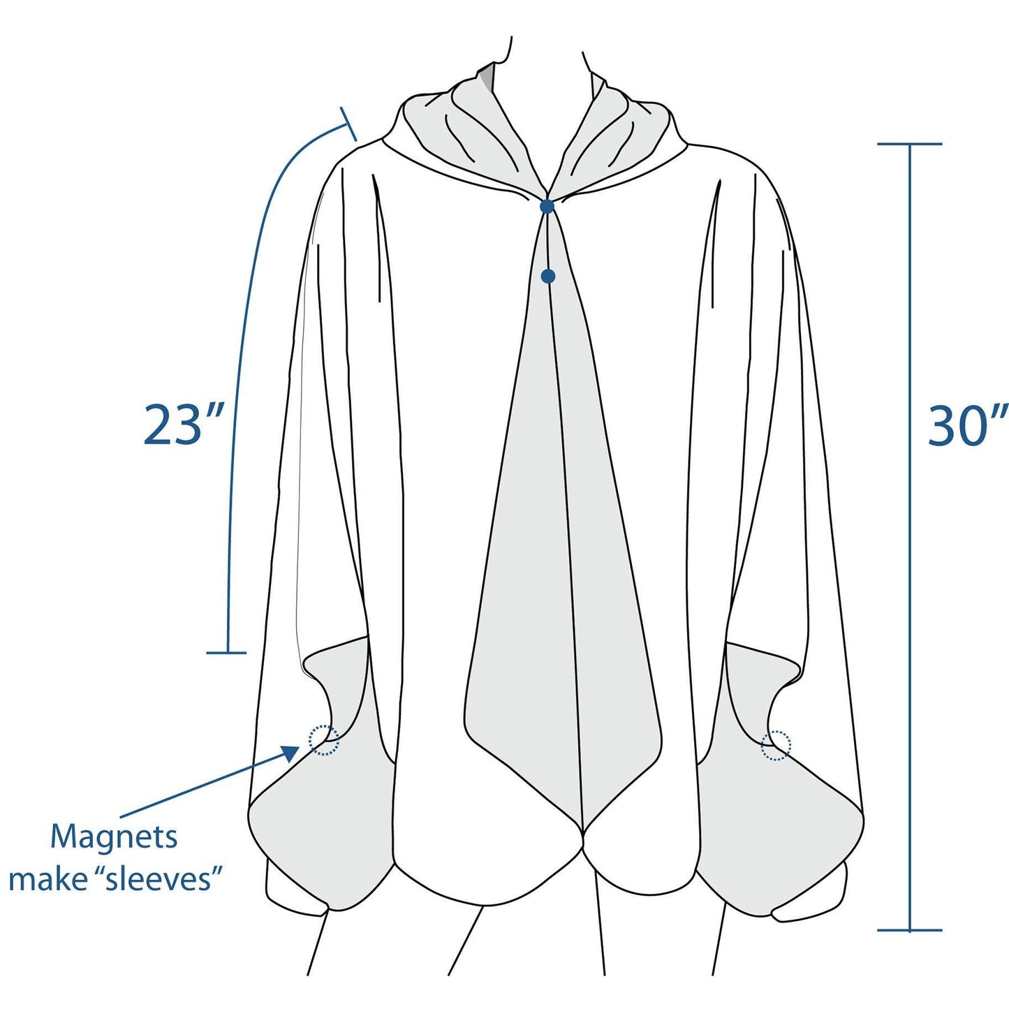 William Morris Golden Flowers & Black Womens Rain Cape - Rainproof Breathable Rain Poncho